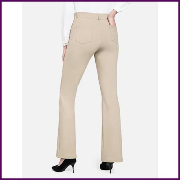 Stretchy Yoga Dress Pants Professional Work Slacks Straight Leg Bootcut - Picture 3 of 8